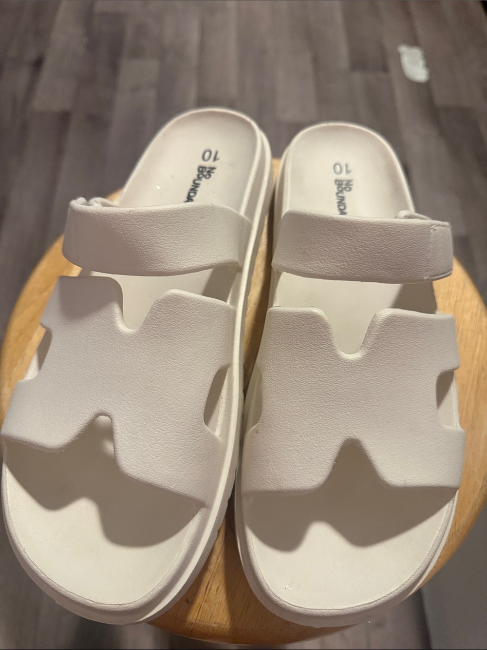 Abound Cream Foam Slide Sandals with Adjustable Strap